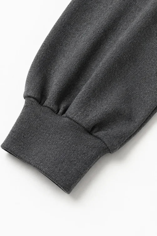 Women's Turtleneck Pants Set with Wide-Leg Trousers in Brushed Knit - Sleeve Cuff Detail