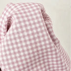 Women's Vintage Plaid Shirt with Button-Front & Relaxed Fit - Fabric Draped Close Up