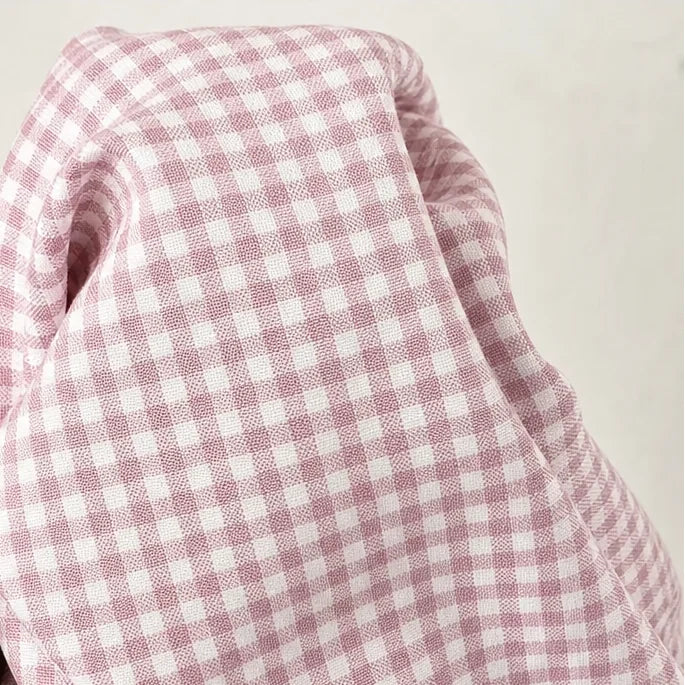 Women's Vintage Plaid Shirt with Button-Front & Relaxed Fit - Fabric Draped Close Up