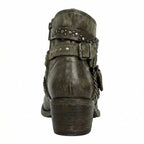 Green Women's Vintage Boots with Studded Straps & Buckle Detail — Selma - Back Full Alt