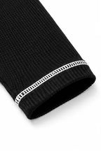 Women's Waffle Knit Henley Top with Contrast Stitch Detail - Close Up Cuff