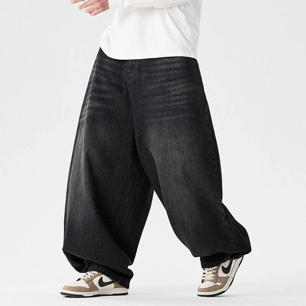 Men's Baggy Jeans with Wide-Leg Silhouette & Relaxed Low-Crotch Fit — Edmund