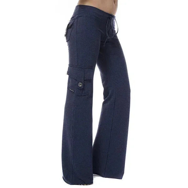 Women's Cargo Pants with Wide-Leg Fit & Relaxed Comfort