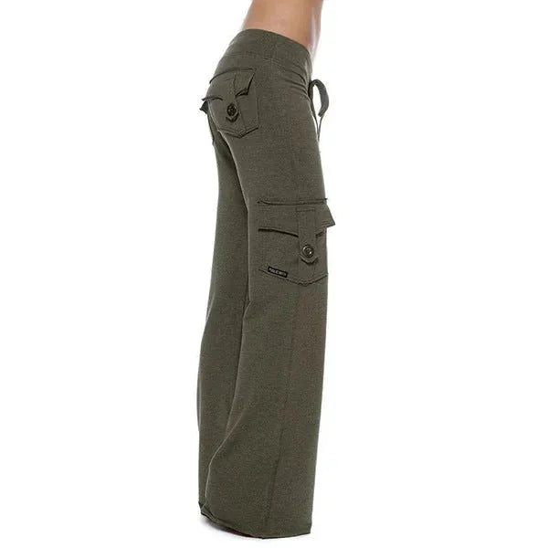 Women's Cargo Pants with Wide-Leg Fit & Relaxed Comfort - Side Pose 5