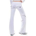 Women's Cargo Pants with Wide-Leg Fit & Relaxed Comfort - Back Pose 2