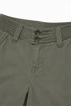Women's Wide-Leg Cargo Pants with Relaxed Fit & Multiple Pockets - Close Up Waistband