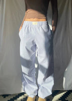 Purple Women's Wide-Leg Lounge Pants with Elastic Waistband & Side Pockets — Zora - Back Full Studio
